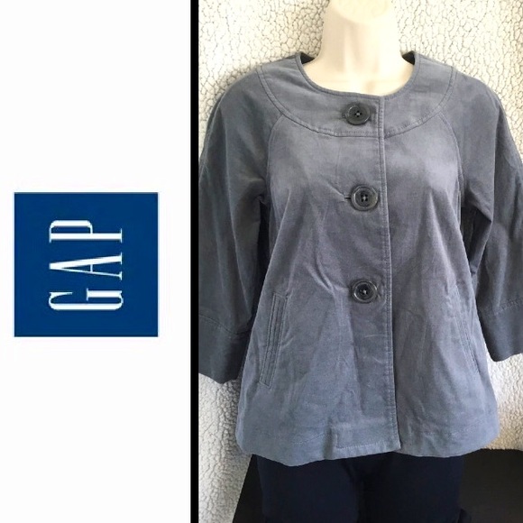 GAP Jackets & Blazers - SALE 🔥 Gap Gray Velvet Crop Jacket Blazer 3/4 Sleeve NWT